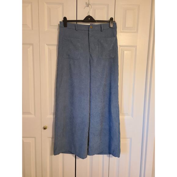 Shein 0x mod blue baggy spring break high waist button detail straight leg pants - Picture 1 of 11